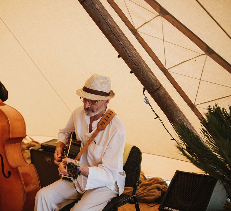 Jazz Duo For Wedding // Anna Kara Bridal // James Frost Photography // DIY Village Hall Wedding Lilley // C of E Wedding Ceremony // Vinyl Record Wedding Favours