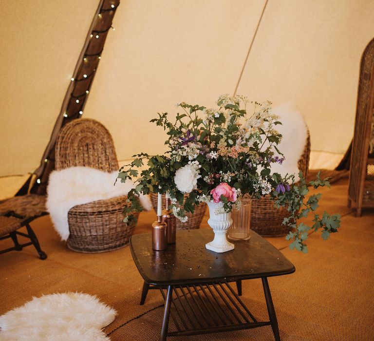 Tipi For Wedding Reception // James Frost Photography // DIY Village Hall Wedding Lilley // C of E Wedding Ceremony // Vinyl Record Wedding Favours