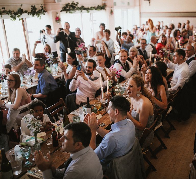 DIY Village Hall Wedding Lilley // C of E Wedding Ceremony // Vinyl Record Wedding Favours  // James Frost Photography