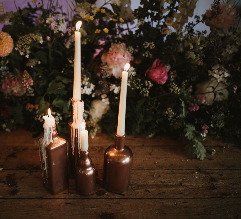 Wedding Decor With Copper Accents // Anna Kara Bridal // James Frost Photography // DIY Village Hall Wedding Lilley // C of E Wedding Ceremony // Vinyl Record Wedding Favours