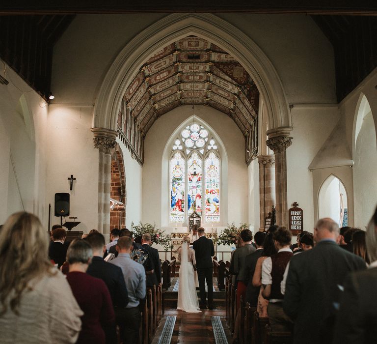 Church Wedding Ceremony Anna Kara Bridal // James Frost Photography // DIY Village Hall Wedding Lilley // C of E Wedding Ceremony // Vinyl Record Wedding Favours