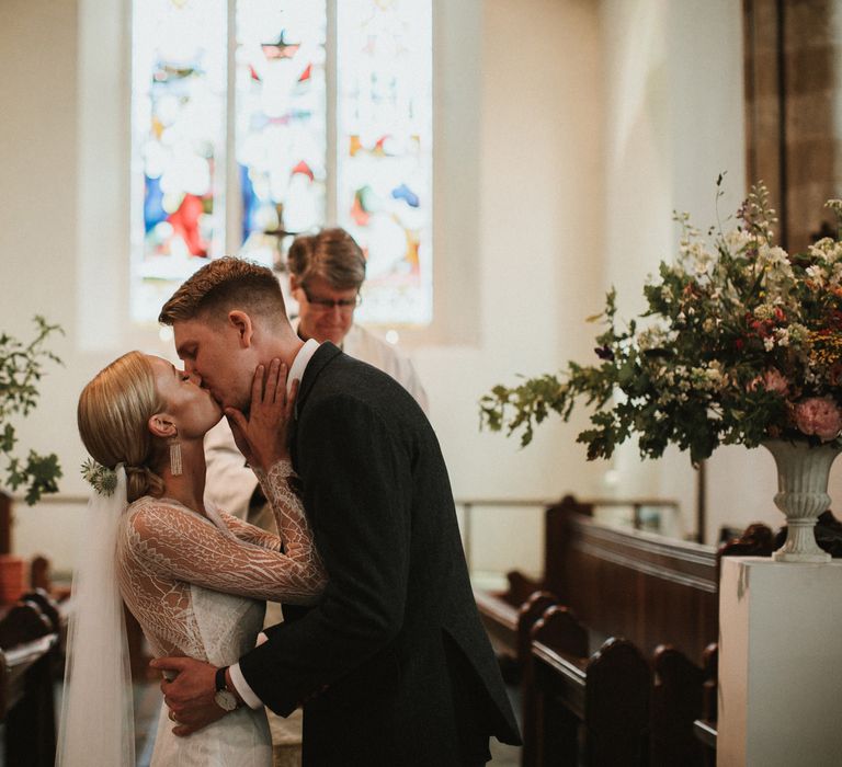 Church Wedding Ceremony Anna Kara Bridal // James Frost Photography // DIY Village Hall Wedding Lilley // C of E Wedding Ceremony // Vinyl Record Wedding Favours