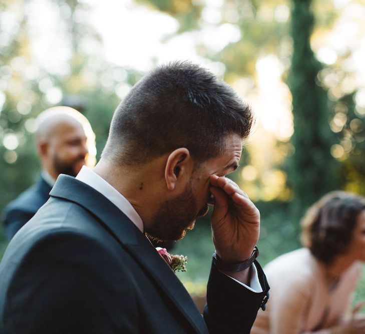 Emotional Groom at the Wedding Ceremony