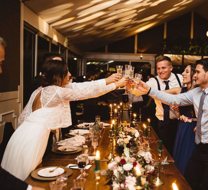 Cheers with the Bride and Groom