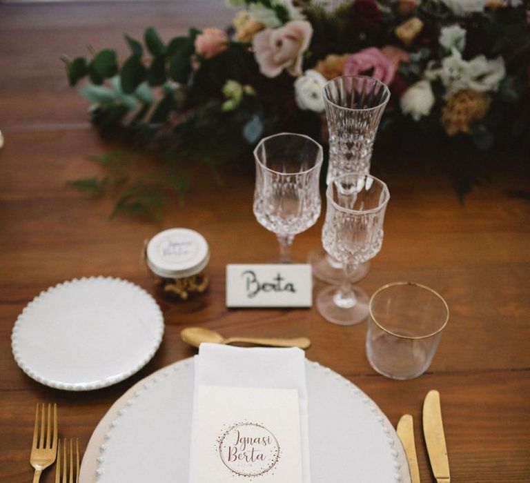 Place Setting with Gold Cutlery