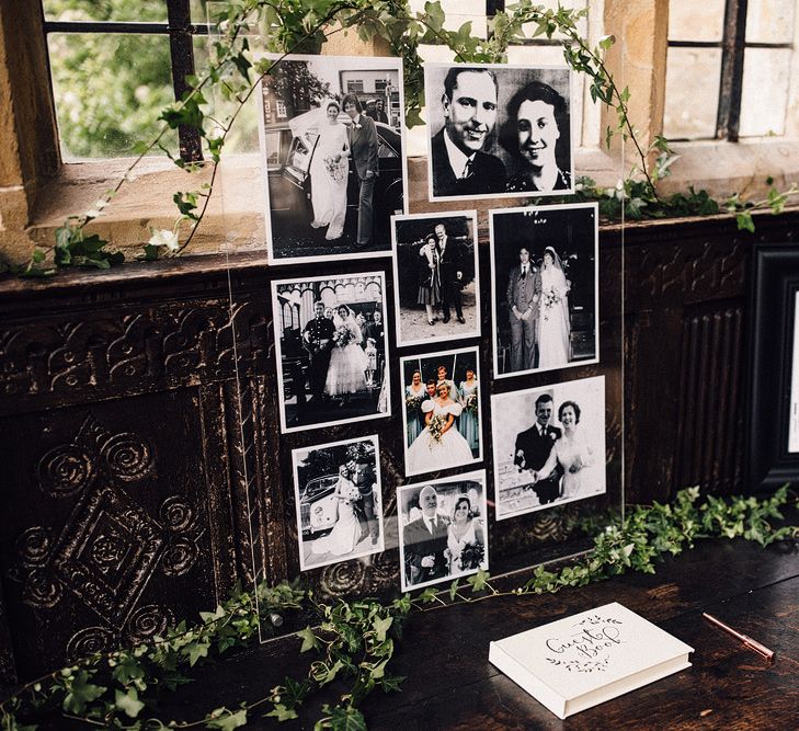 Vintage Photo Display For Wedding // Images From Samuel Docker Photography