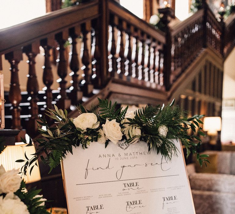 Monochrome Table Plan // Image By Samuel Docker Photography