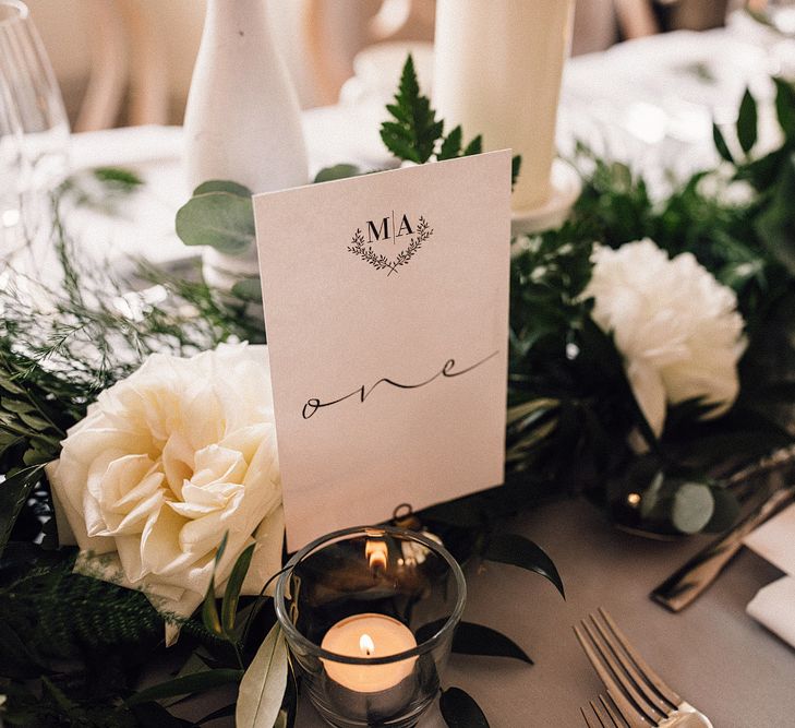 Grey, Ivory &amp; Green Wedding Decor // Image By Samuel Docker Photography