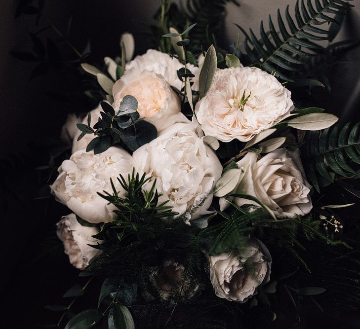 White Rose &amp; Peony Wedding Bouquet // Image By Samuel Docker Photography