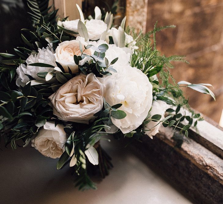 White Rose &amp; Peony Wedding Bouquet // Image By Samuel Docker Photography