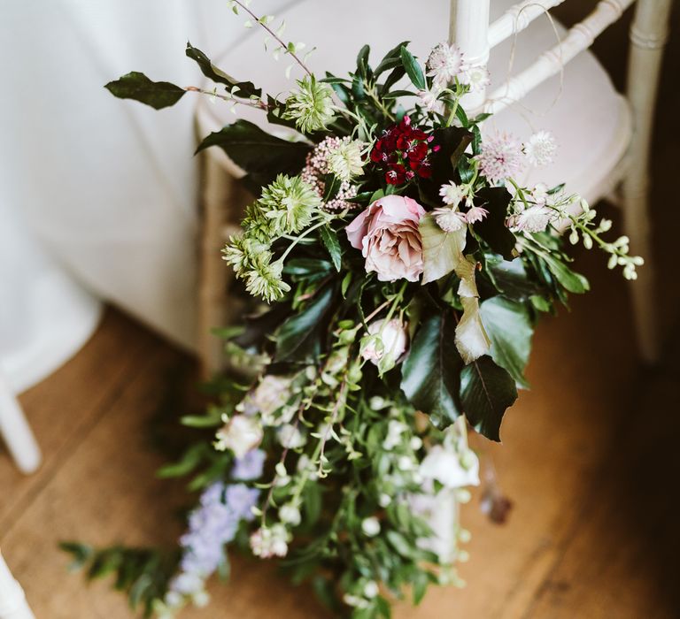 Floral Chair Back For Wedding // Image By John Barwood Photography