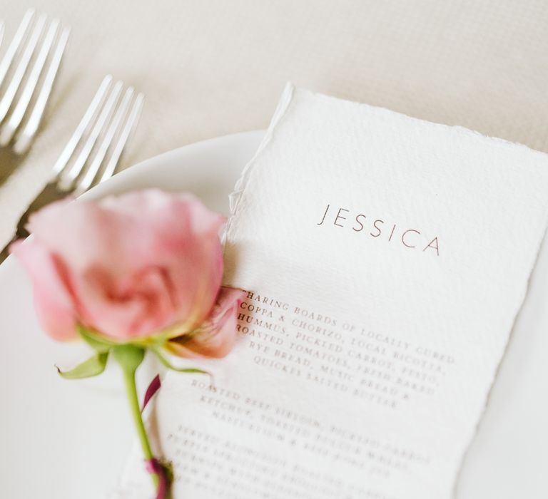 Wedding Breakfast Menu // Image By John Barwood Photography