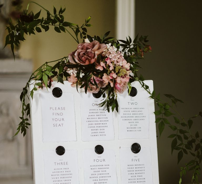 Elegant Table Plan For Wedding // Image By John Barwood Photography