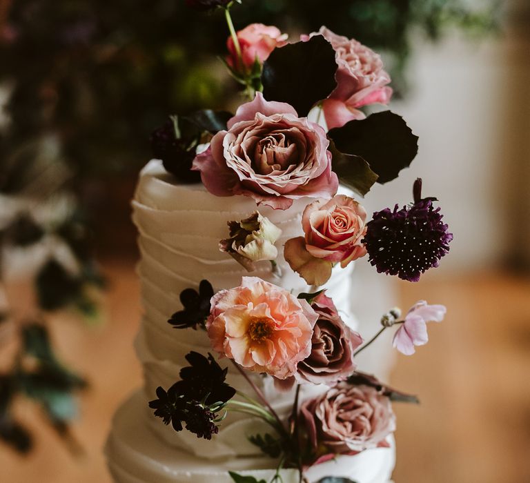 Ruffled Wedding Cake // Image By John Barwood Photography