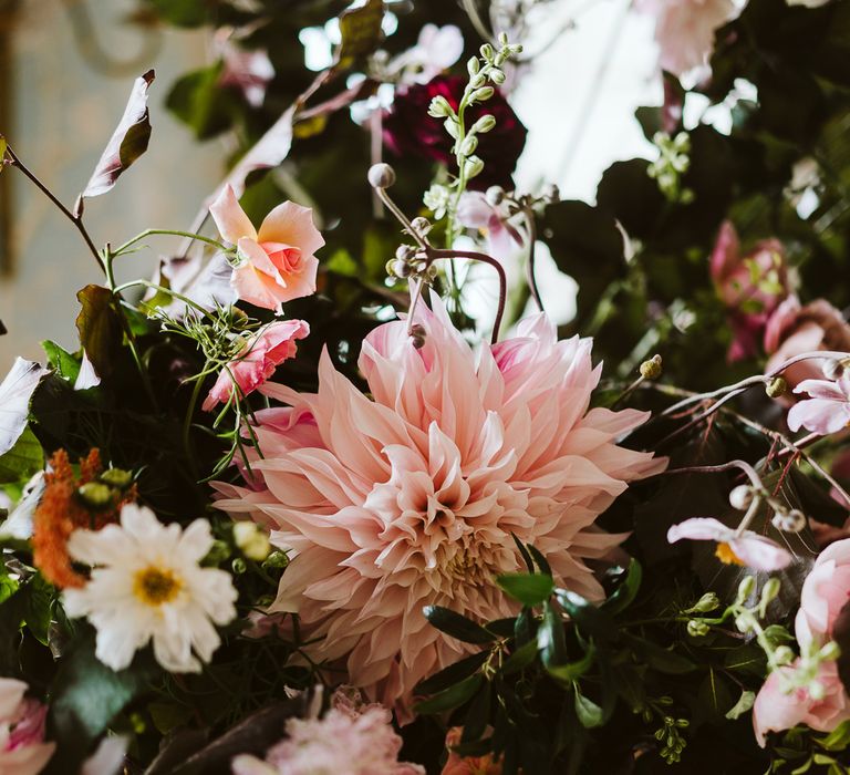 Floral Display In Urn For Wedding // Image By John Barwood Photography