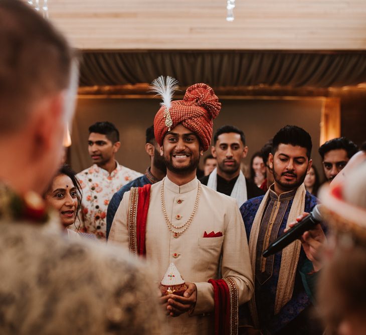 Groom in traditional Indian wedding dress