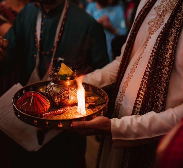 Hindu wedding ceremony at Elmore Court with civil wedding ceremony later on