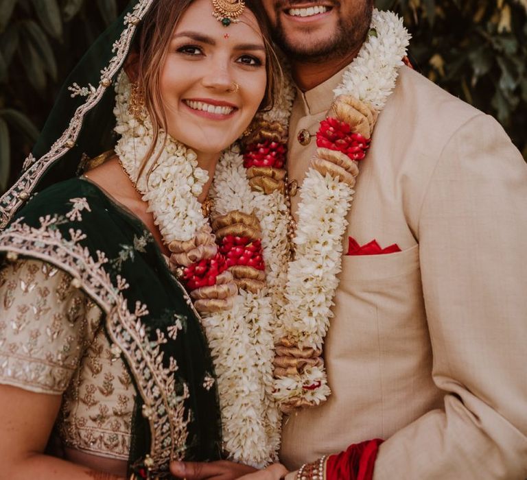 Bride and Groom wedding portrait for Hindu and civil wedding ceremony