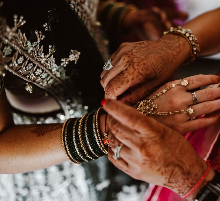 Indian wedding jewellery and henna hand art for civil wedding ceremony