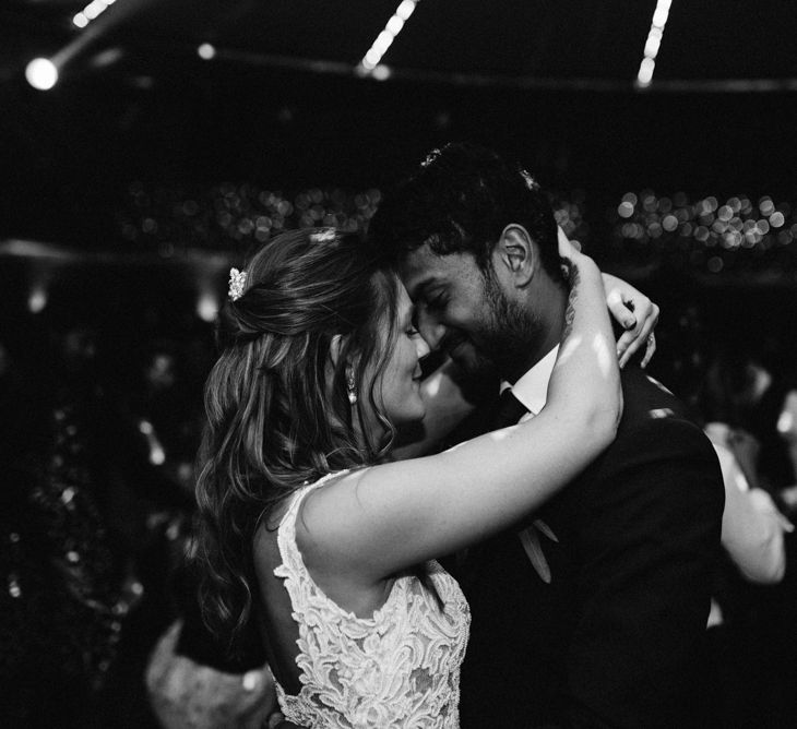 Bride at groom first dance at Elmore court