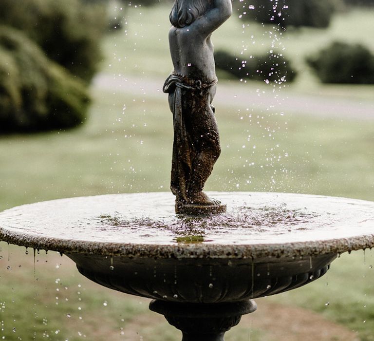 Fountain | Outdoor Cornish Wedding at Boconnoc Estate | Nick Walker Photography