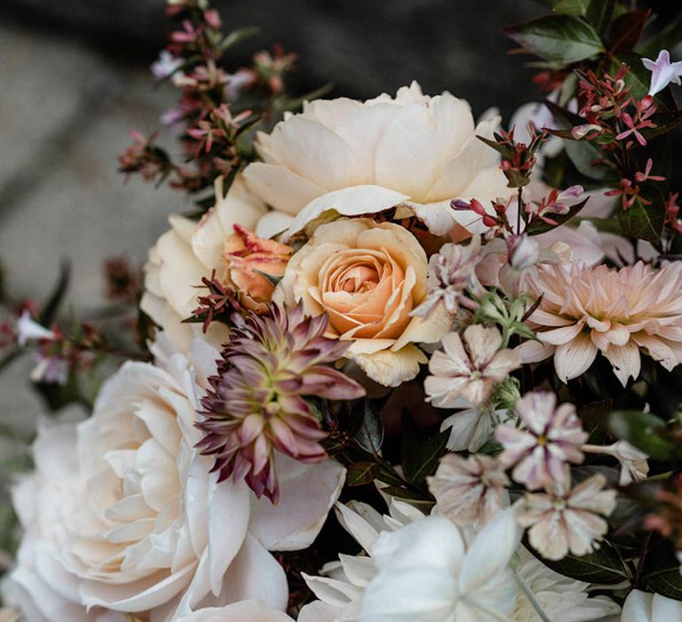 Pale Pink &amp; Peach Wedding Flowers | Outdoor Cornish Wedding at Boconnoc Estate | Nick Walker Photography