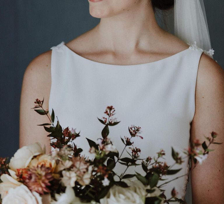 Bride in Lace Back Pronovias Wedding Dress | Outdoor Cornish Wedding at Boconnoc Estate | Nick Walker Photography