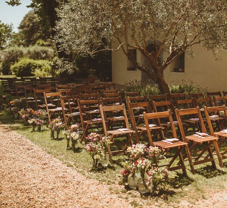 Wedding Ceremony Set Up At French Chateau