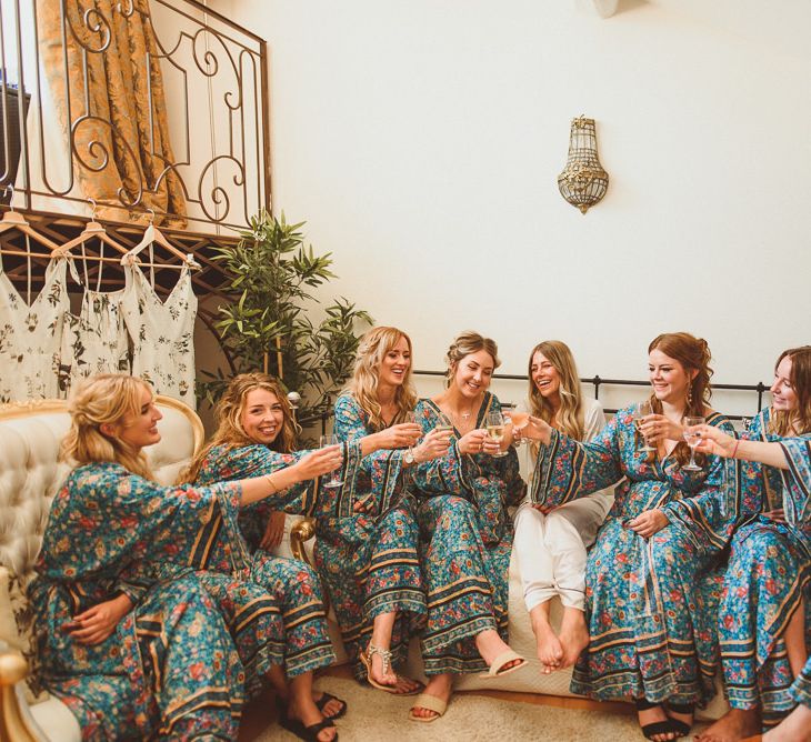 Bridal Party Toast The Day In  Getting Ready Robes