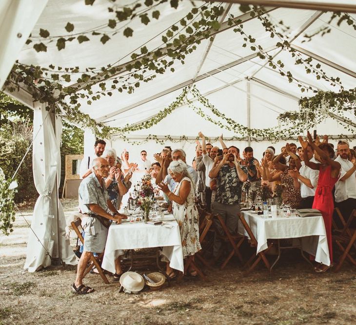 Standing Ovation For Bride &amp; Groom Entrance