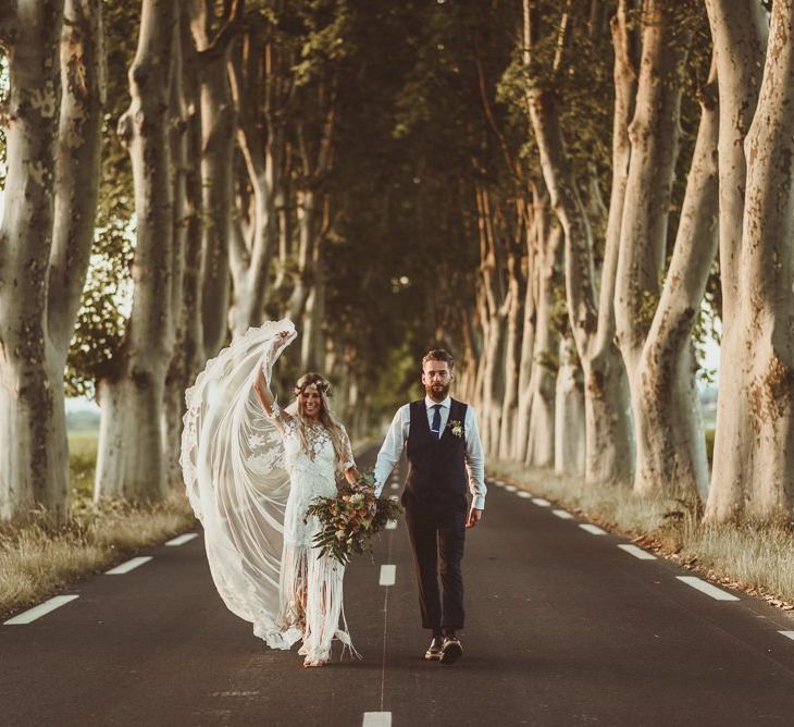 Bride With Lace Trim Veil