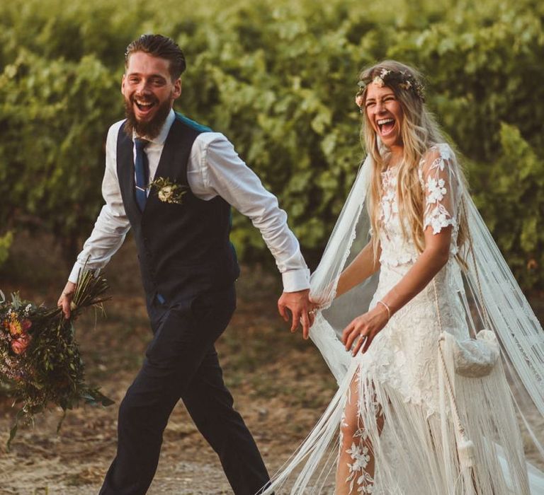 Groom Wearing Waistcoat For French Wedding