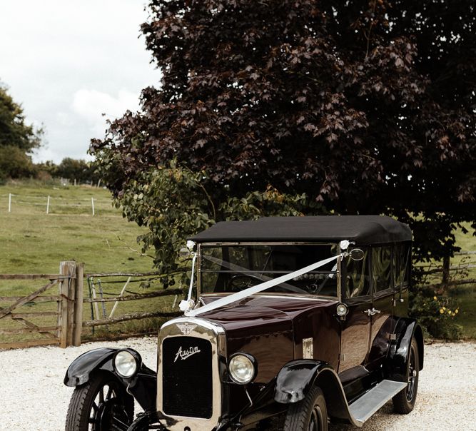 Classic vintage wedding car