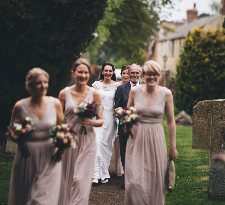 Military Wedding in Rutland Village with Marquee Reception filled with Swallows and Damsons Flowers | Jesús Peiró Bridal Gown | Pink Monsoon Bridesmaid Dresses | Mike Plunkett Photography