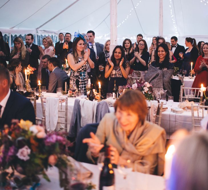 Military Wedding in Rutland Village with Marquee Reception filled with Swallows and Damsons Flowers | Jesús Peiró Bridal Gown | Pink Monsoon Bridesmaid Dresses | Mike Plunkett Photography