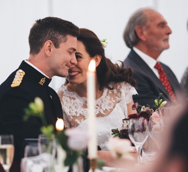 Military Wedding in Rutland Village with Marquee Reception filled with Swallows and Damsons Flowers | Jesús Peiró Bridal Gown | Pink Monsoon Bridesmaid Dresses | Mike Plunkett Photography