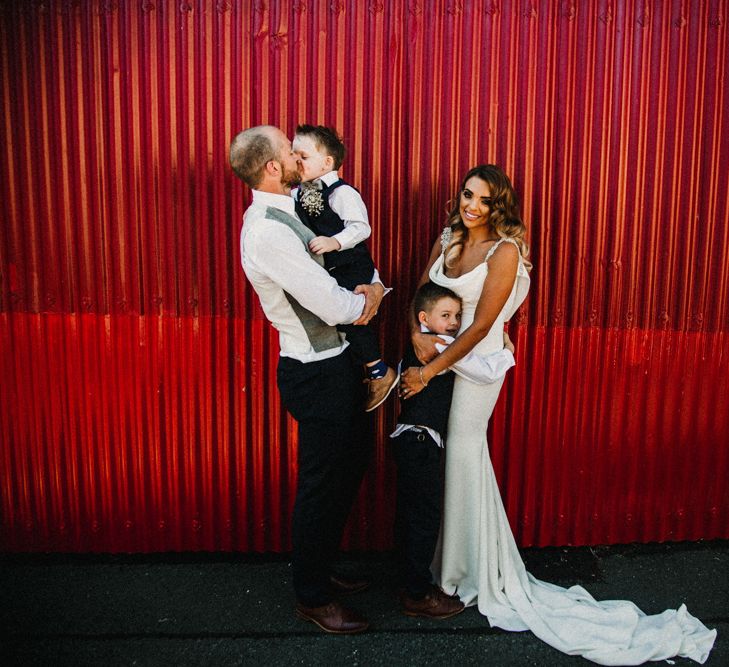 Glamorous Wedding At Riverdale Barn Northern Ireland With Bride In Fitted Pronovias Gown And Bridesmaids In Charcoal Grey TwoBirds Dresses Images From Carla Blain Photography