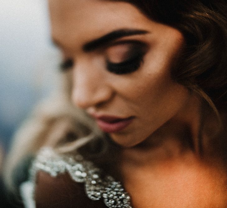 Glamorous Wedding At Riverdale Barn Northern Ireland With Bride In Fitted Pronovias Gown And Bridesmaids In Charcoal Grey TwoBirds Dresses Images From Carla Blain Photography