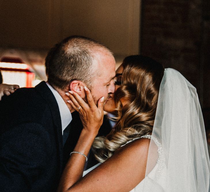 Glamorous Wedding At Riverdale Barn Northern Ireland With Bride In Fitted Pronovias Gown And Bridesmaids In Charcoal Grey TwoBirds Dresses Images From Carla Blain Photography