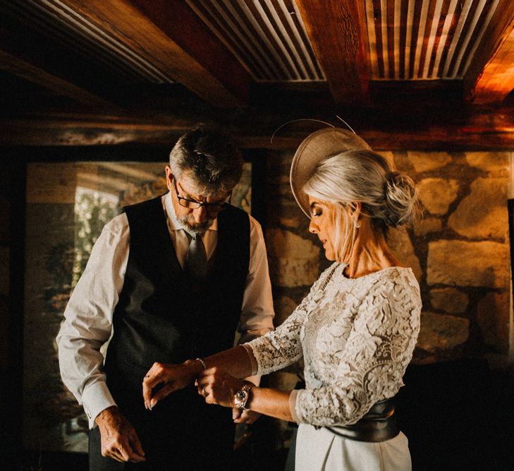 Glamorous Wedding At Riverdale Barn Northern Ireland With Bride In Fitted Pronovias Gown And Bridesmaids In Charcoal Grey TwoBirds Dresses Images From Carla Blain Photography