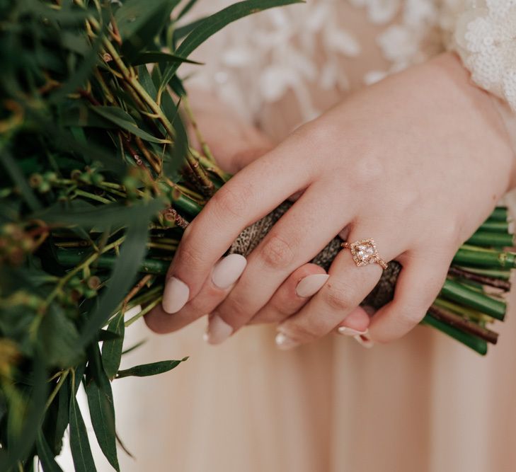 Bridal Jewellery And Lace Detail Dress Sleeves