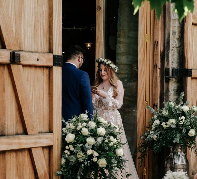 Bride and Groom Exchange Vows