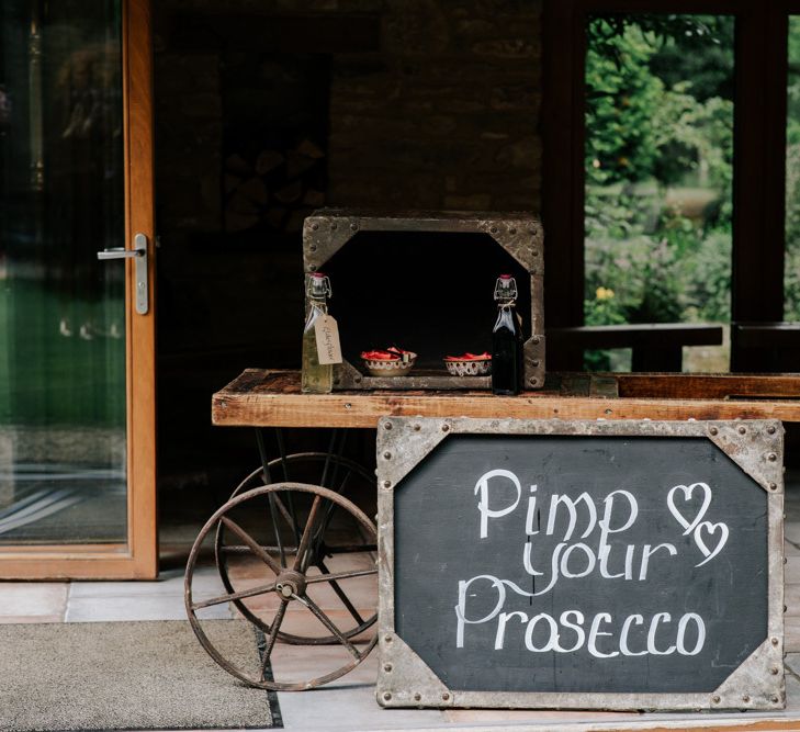 Pimp Your Prosecco Station At Country Wedding