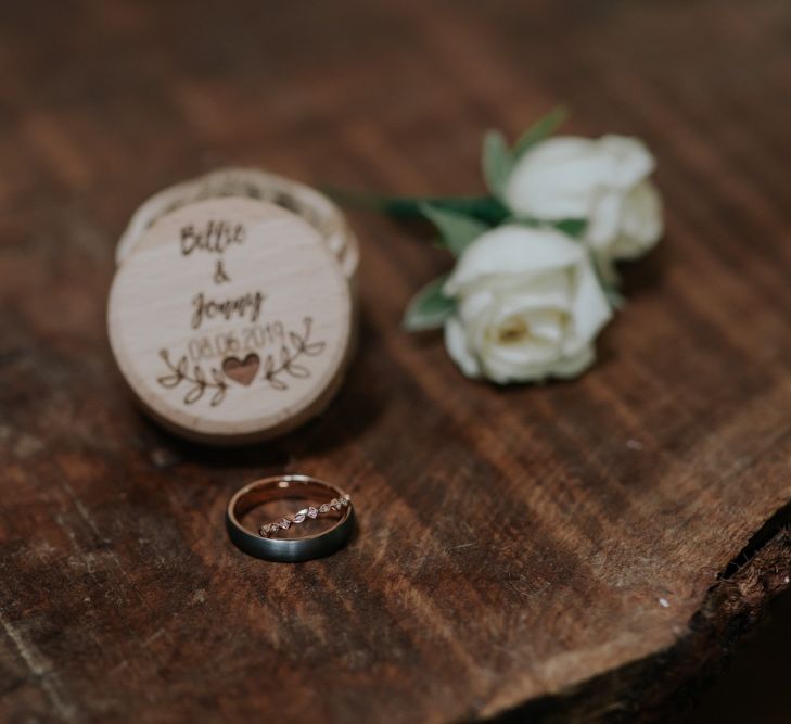 Rings and Ring Box Ready For Ceremony