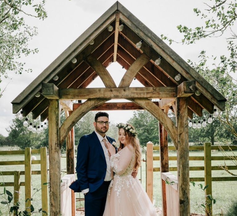 Pink Wedding Dress For Romantic Rustic Wedding