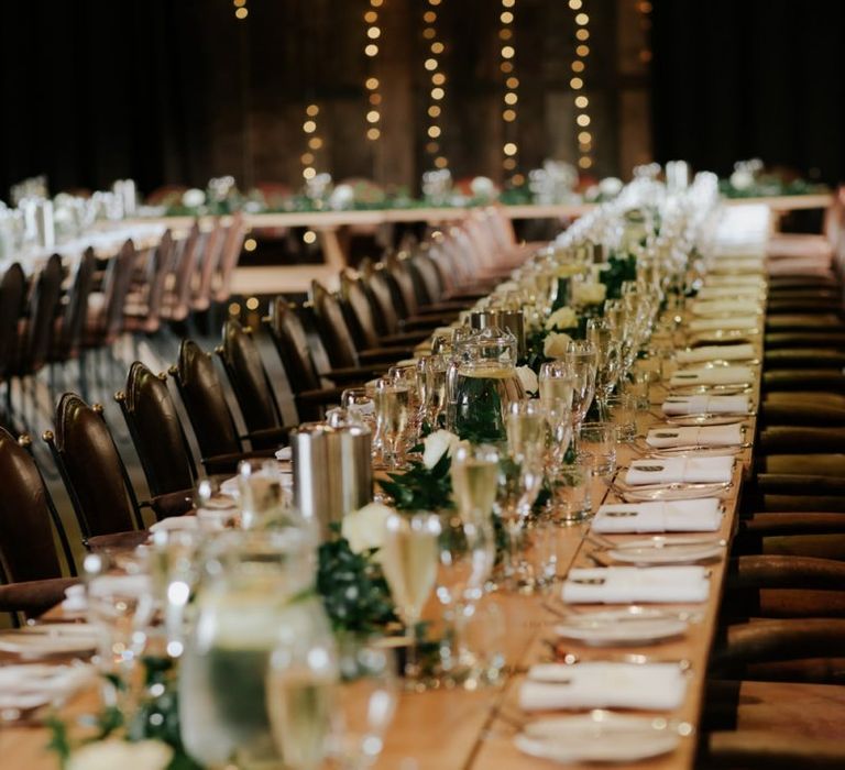 Wedding Table Setting For Barn Wedding