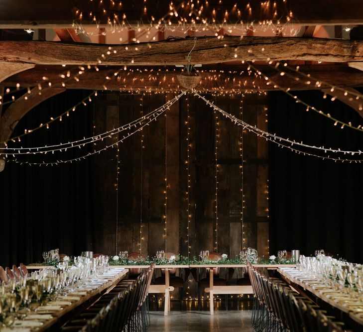 Wedding Lighting For Reception In Barn