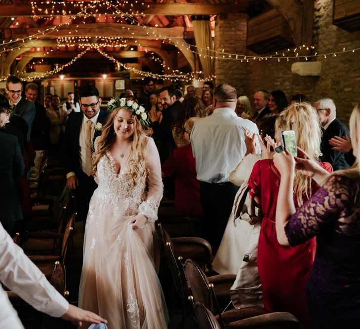 Bride  Enters Reception With Groom