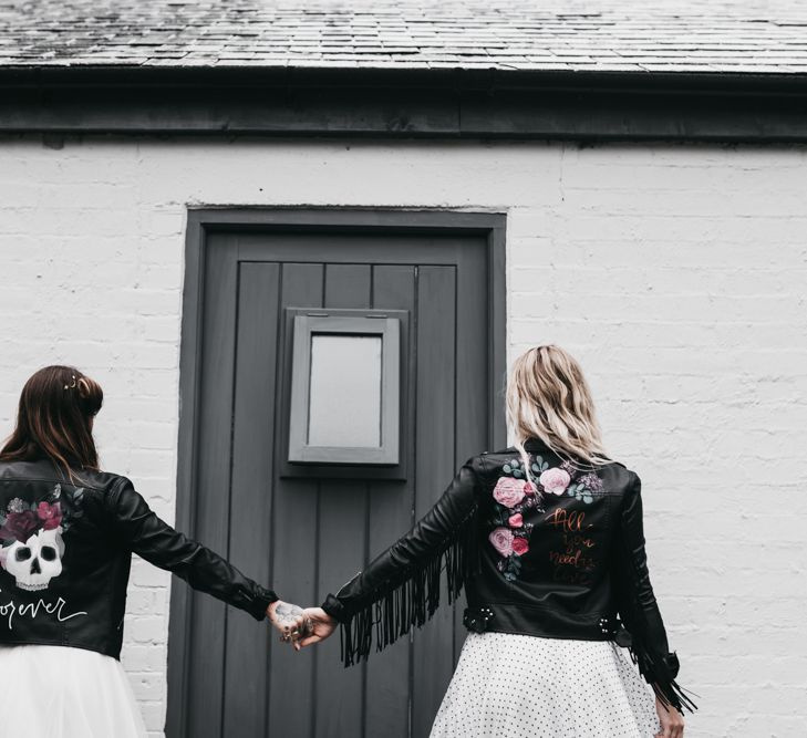 Customised leather jackets bridal coverups