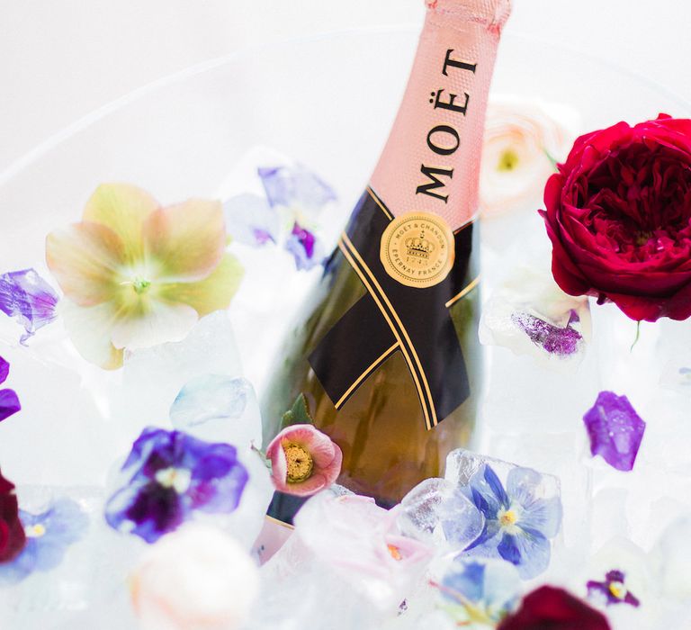 Moet in Classic Crockery Champagne Bucket | Blush Pink Opulent London Engagement Party Inspiration Planned &amp; Styled by Just Bespoke | Sanshine Photography